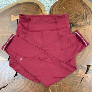 Time To Sweat Crop 23" in Cranberry